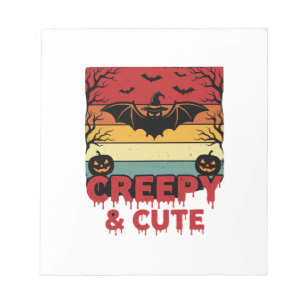 Bloc-note Chauve-souris vintage effrayante et mignonne d'Hal