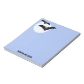 Bloc-note Chauves-souris d'Halloween avec lune Personnalisé  (Tourné)
