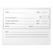 Bloc-note Check en blanc - Affirmation - Notepad (Devant)
