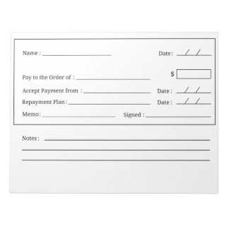 Bloc-note Check en blanc - Affirmation - Notepad