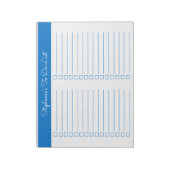 Bloc-note Check-list élégant simple bleu 8,5x11 deux colonne (Tourné)