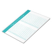 Bloc-note Check-list élégant simple sarcelle 8,5x11 deux col (Incliné)