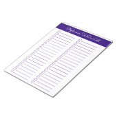 Bloc-note Check-list vertical violet 8,5x11 deux colonnes (Incliné)