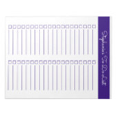 Bloc-note Check-list vertical violet 8,5x11 deux colonnes (Devant)