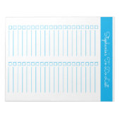 Bloc-note Check-list verticale bleu ciel 8,5x11 deux colonne (Devant)