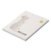 Bloc-note CHECK MEO White Cat with Headphones – Personalized (Tourné)