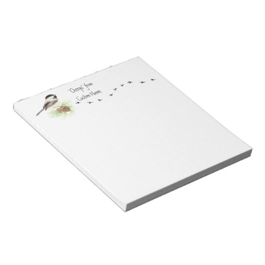 Bloc-note "Cheeps from Custom Name" Chickadee, Bird Tracks (Incliné)