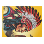 Bloc-note Chef amérindien sur paysage sauvage coucher de sol (Devant)