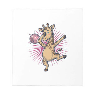 Bloc-note Chemise à gravure vintage Boule disco Girafe dansa