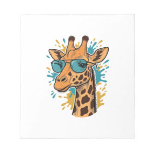 Bloc-note Chemise à lunettes de soleil de girafe gravée vint