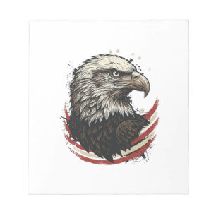 Bloc-note Chemise à motif de gravure patriotique d'aigle cha
