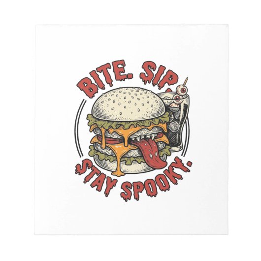 Bloc-note Chemise Burger Épouvantable Gravure Vintage Hallow (Devant)