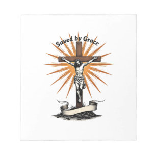 Bloc-note Chemise chrétienne gravure vintage Croix Jésus Foi