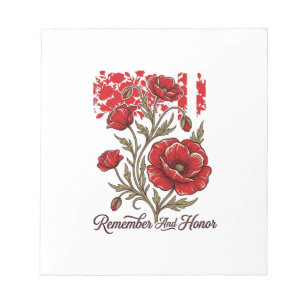 Bloc-note Chemise commémorative vintage Rouge Poppy Se souve
