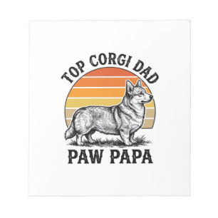 Bloc-note Chemise Corgi Papa Vintage Coucher de soleil Chien
