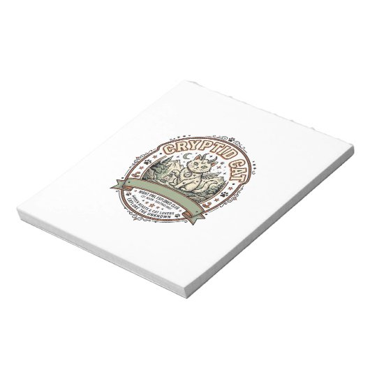 Bloc-note Chemise Cryptide Chat Cryptide Chat Art Vector Vin (Tourné)