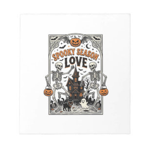 Bloc-note Chemise d'amour de saison effrayant squelette Hall
