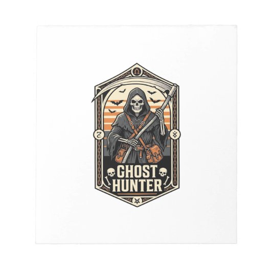 Bloc-note Chemise de chasseur de fantômes design de Reaper v (Devant)
