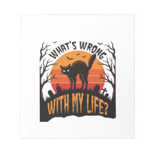 Bloc-note Chemise de chat Halloween Humour de vie effrayant 