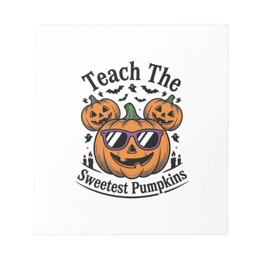 Bloc-note Chemise de citrouille de professeur Mignon Hallowe (Devant)