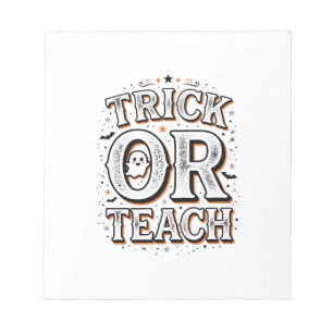 Bloc-note Chemise de professeur Halloween Trick Or Teach vin