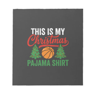 Bloc-note Chemise de pyjama de Noël de basket-ball