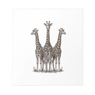 Bloc-note Chemise de safari avec gravure de girafe au couche