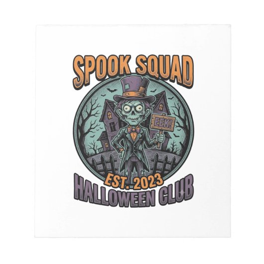 Bloc-note Chemise de zombie Halloween drôle de l'équipe Spoo (Devant)