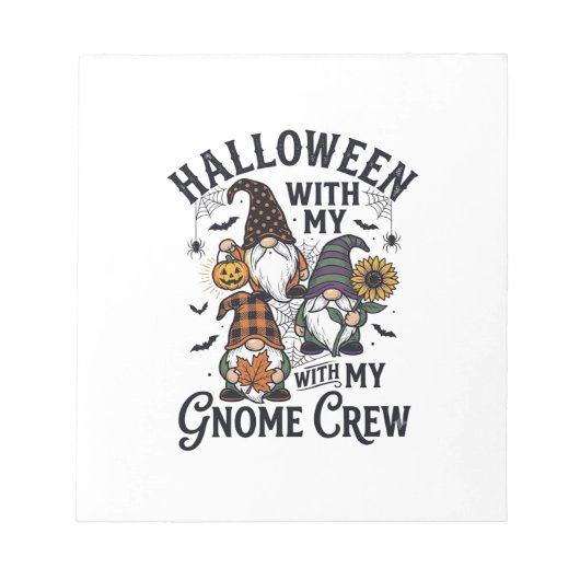 Bloc-note Chemise d'équipage de gnome Halloween Gravure vint (Devant)