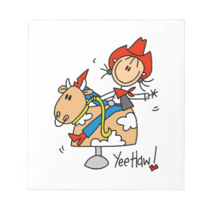 Bloc-note Chemise et Cadeaux Cowgirl Stick Figure Yee Haw