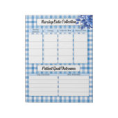 Bloc-note Chemise Gingham Floral Bleu_ Collection de données (Tourné)