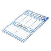 Bloc-note Chemise Gingham Floral Bleu_ Collection de données (Incliné)