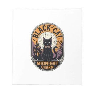 Bloc-note Chemise Halloween Chat Noir Vintage Charme de Minu