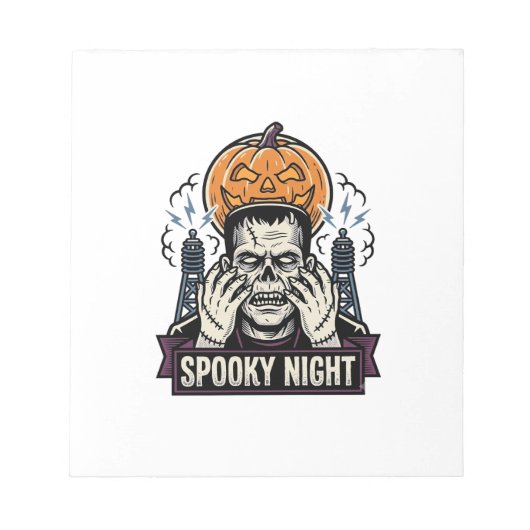 Bloc-note Chemise Halloween Monstre avec Gravure de Lune de (Devant)