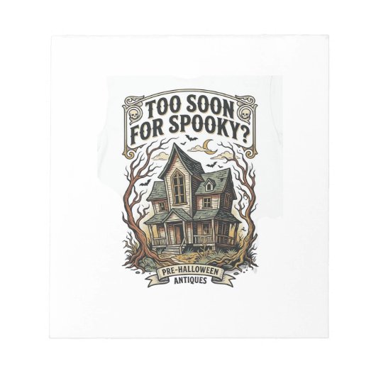 Bloc-note Chemise Halloween précoce Design de maison hantée (Devant)