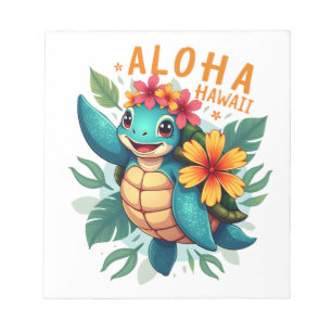 Bloc-note Chemise hawaïenne Aloha Hawaii Tortue de mer Fille