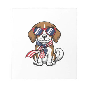 Bloc-note Chemise lunettes de soleil chien Beagle patriotiqu