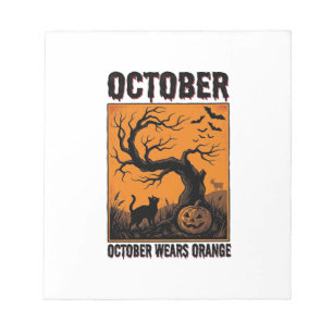 Bloc-note Chemise Orange Octobre Halloween Vintage Épouvante