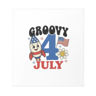 Bloc-note Chemise patriotique de fusée Groovy 4 juillet Desi