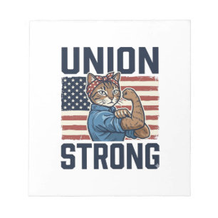 Bloc-note Chemise Rétro Patriotique Travailleur Félin Union 