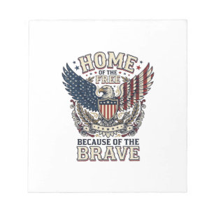 Bloc-note Chemise vintage aigle patriotique Home of the Free