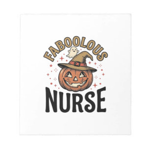 Bloc-note Chemise vintage citrouille d'Halloween d'infirmièr