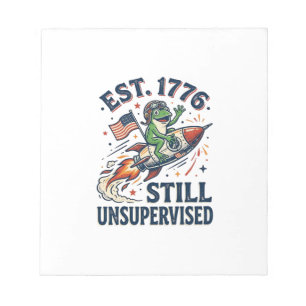 Bloc-note Chemise Vintage Frog Rocket Est 1776 Non Supervisé