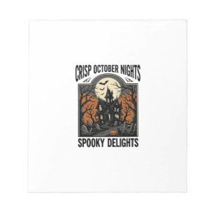 Bloc-note Chemise vintage Halloween avec nuit d'octobre hant