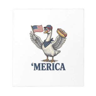 Bloc-note Chemise Vintage Patriotic Goose 'Merica Hot Dog De