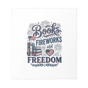 Bloc-note Chemises de lecteur patriotique Livres Feux d'arti