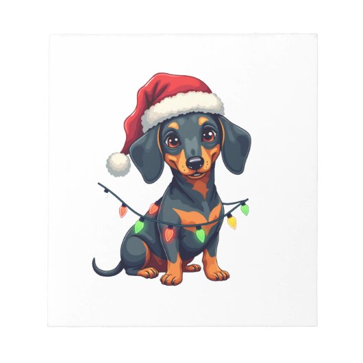Bloc-note Chemises de Noël de l'arbre de chiens de teckel Ca (Devant)