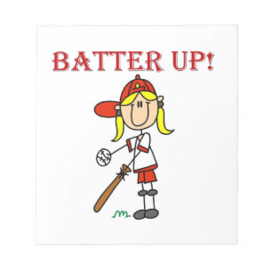 Bloc-note Chemises de softball pour filles Batter Up avec te