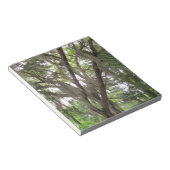 Bloc-note chêne avec mousse espagnole agitant dans les branc (Incliné)