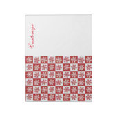 Bloc-note Chèque rouge/blanc motif flocon de neige Thunder_C (Tourné)